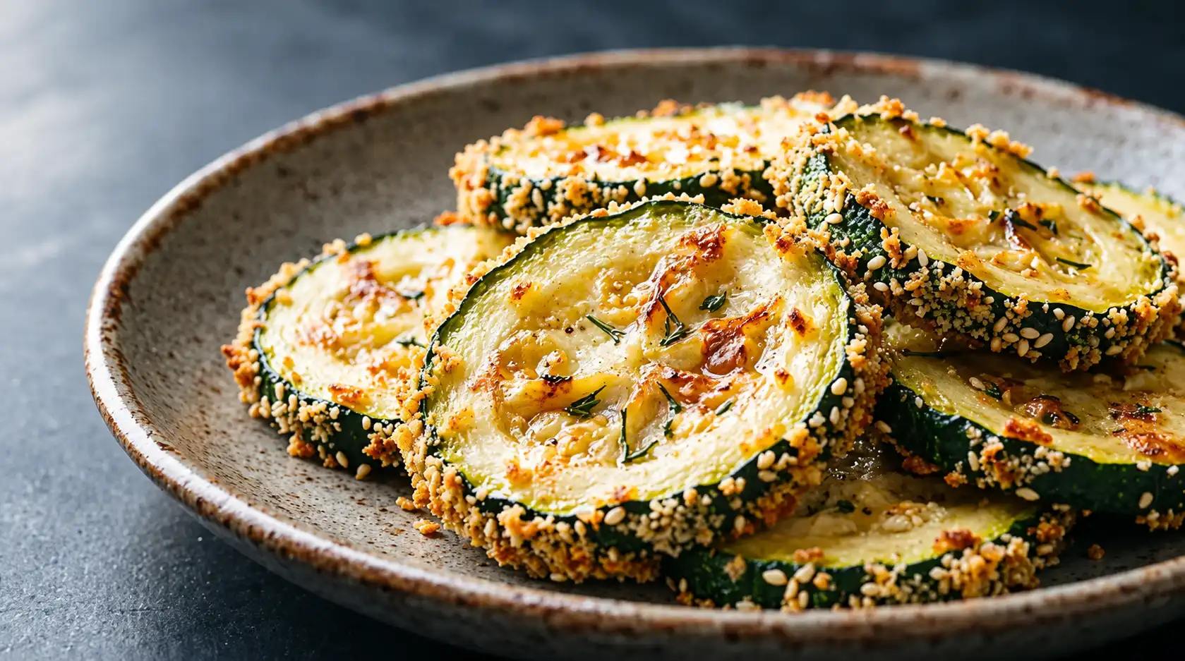 Кабачки в хрустящей корочке с кунжутом