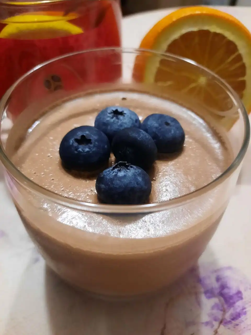 Шоколадный десерт из ряженки с бананом